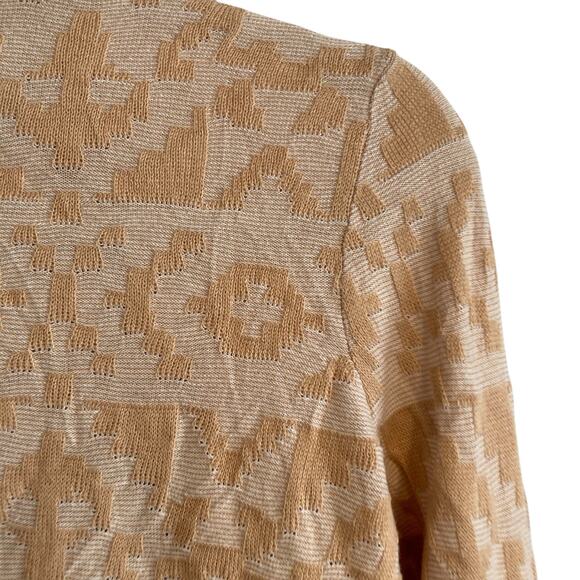 Y2K Abercrombie Fitch Gold Aztec Tribal Cotton Asymmetrical Cardigan Size Medium - Picture 16 of 16